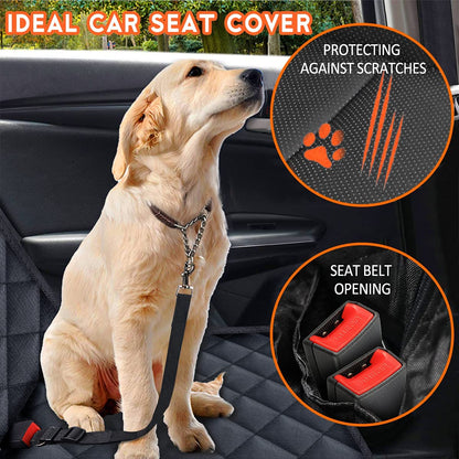 Ultimate Waterproof Dog Car Seat Cover - Non-Slip Back Seat Protector for Pets & Kids - Universal Fit for Cars, Trucks & SUVs - Black