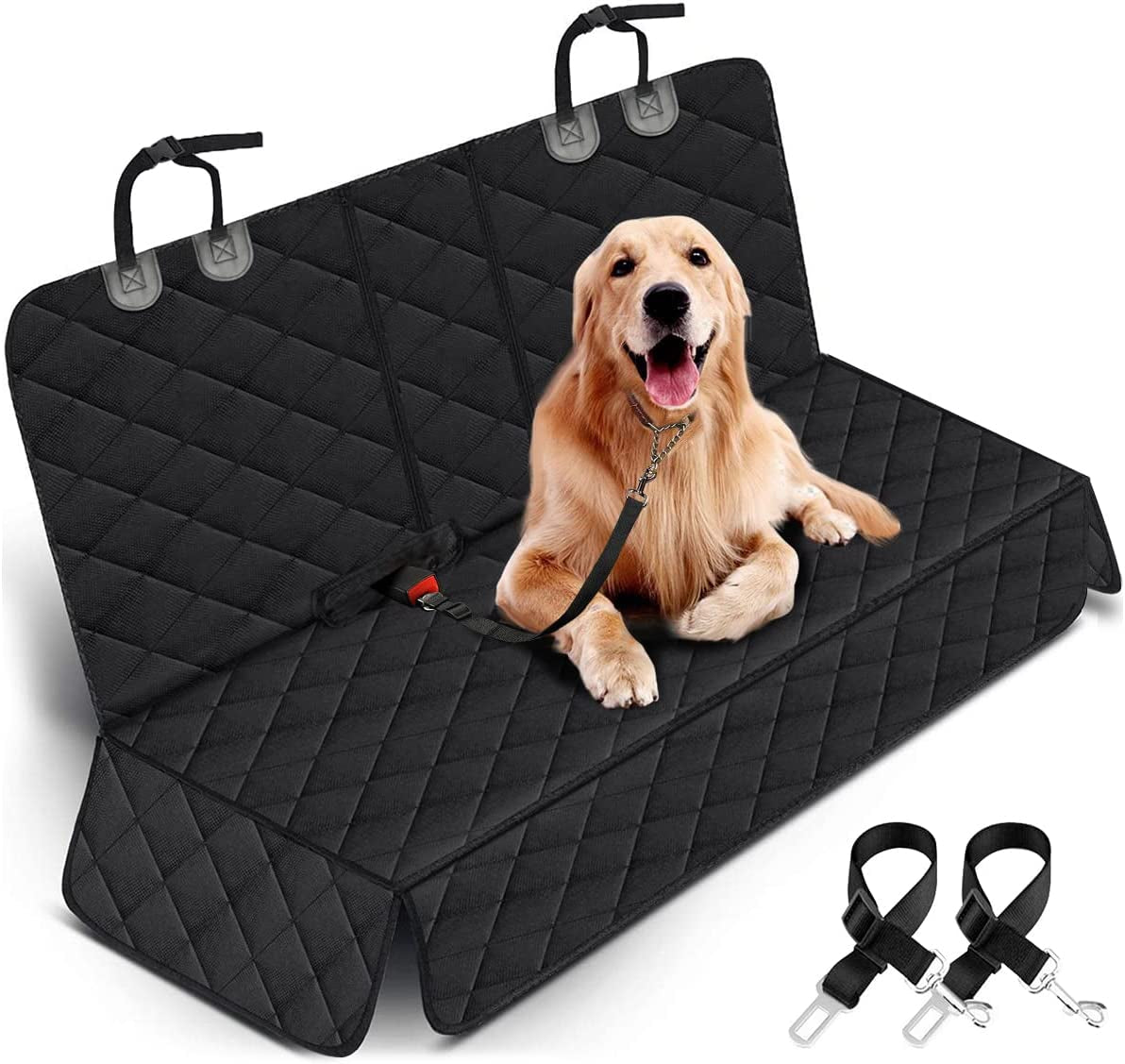 Ultimate Waterproof Dog Car Seat Cover - Non-Slip Back Seat Protector for Pets & Kids - Universal Fit for Cars, Trucks & SUVs - Black